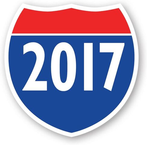 ملصقات نوافذ السيارة بنمط علامة الطريق السريع موديل Year - الأحمر والأبيض والأزرق - 8.5 بوصة × 8.5 بوصة (2010) in Kuwait