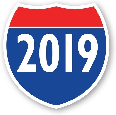 ملصقات نوافذ السيارة بنمط علامة الطريق السريع موديل Year - الأحمر والأبيض والأزرق - 8.5 بوصة × 8.5 بوصة (2010) in Kuwait