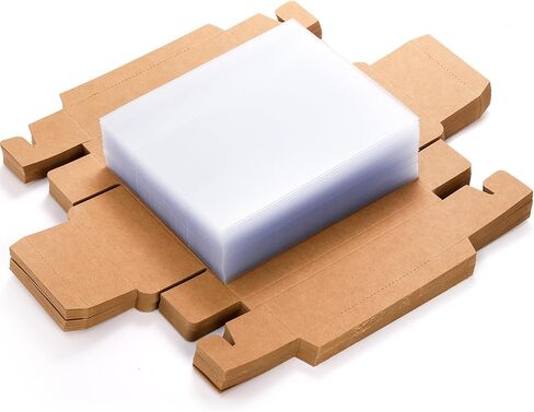 Kingrol 40 عبوة من صناديق أدراج ورق الكرافت مع نافذة، 6.75 × 4 × 1.5 بوصة، صناديق بسكويت شفافة، صندوق تغليف صغير للمخبز، الصابون محلي الصنع، هدايا الحفلات in Kuwait