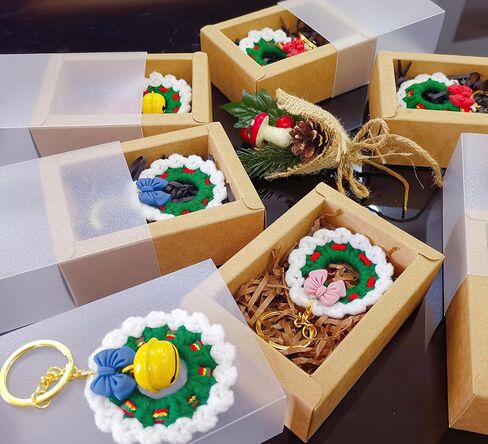 Kingrol 40 عبوة من صناديق أدراج ورق الكرافت مع نافذة، 6.75 × 4 × 1.5 بوصة، صناديق بسكويت شفافة، صندوق تغليف صغير للمخبز، الصابون محلي الصنع، هدايا الحفلات in Kuwait