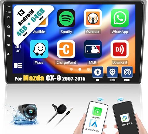 [4+64G] 8-Core Android 15 Car Radio Stereo for Mazda CX-9 2007-2015 in Saudi Arabia
