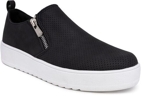 Nautica Women's Zipper Slip-On Oxford Sneakers, Low-Top Fashion Sneakers for Casual Walking in Saudi Arabia