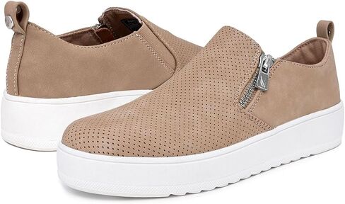 Nautica Women's Zipper Slip-On Oxford Sneakers, Low-Top Fashion Sneakers for Casual Walking in Saudi Arabia