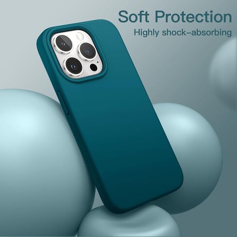 JETech Silicone Case for iPhone 13 Pro Max 6.7-Inch, Silky-Soft Touch Full-Body Protective Phone Case, Shockproof Cover with Microfiber Lining (Black) in Saudi Arabia