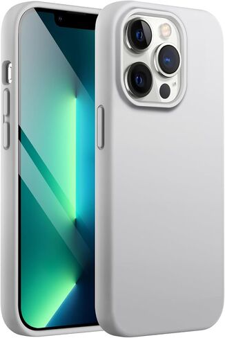 حافظة JETech من السيليكون لهاتف iPhone 13 Pro Max مقاس 6.7 بوصة، حافظة هاتف واقية لكامل الجسم ذات ملمس حريري ناعم، غطاء مقاوم للصدمات مع بطانة من الألياف الدقيقة (أسود) in Kuwait