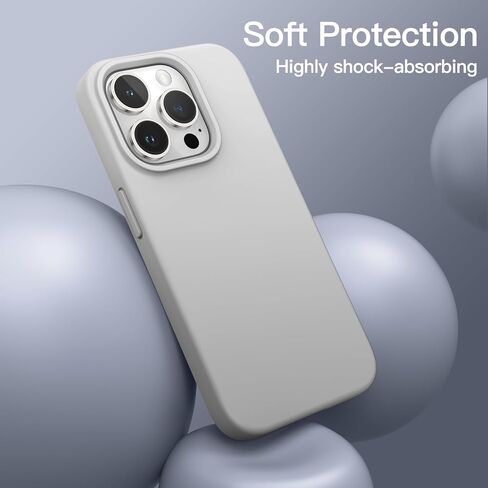 حافظة JETech من السيليكون لهاتف iPhone 13 Pro Max مقاس 6.7 بوصة، حافظة هاتف واقية لكامل الجسم ذات ملمس حريري ناعم، غطاء مقاوم للصدمات مع بطانة من الألياف الدقيقة (أسود) in Kuwait
