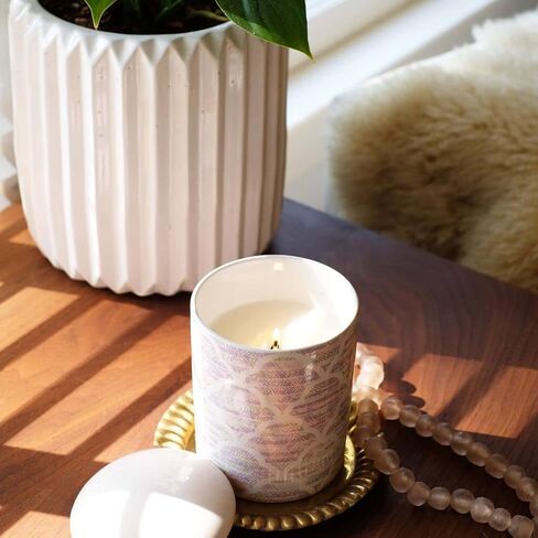 L'or de Seraphine Float Scented Candle - Essential Oil Candle for Home, Notes of Teakwood and Sandalwood, Sustainable Palm Wax, Clean, Long Lasting, Paraben-Free, 6.4oz in Saudi Arabia