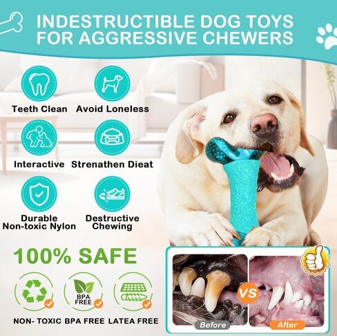 NOUGAT Dog Toys for Aggressive Chewers for Medium Large Durable Dog Chew Toys Milk Flavor Indestructible Dog Toy Long Lasting in Saudi Arabia