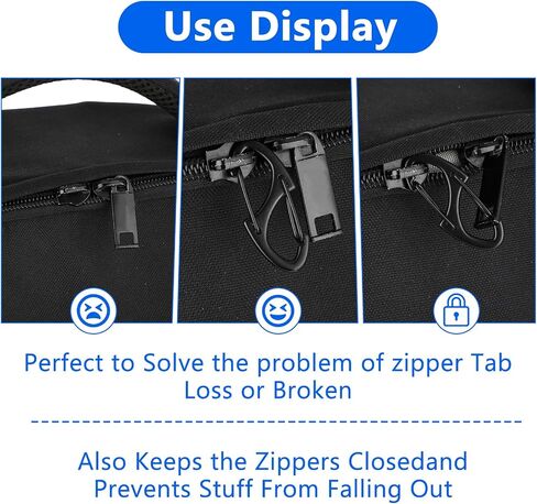 6 Pieces Purse Locks for Handbags Anti Theft Zipper Clips, Dual Spring Mini Small Locking Carabiner, Luggage Zipper Pull Replacement for Backpacks Traveling Camping Suitcases(Black) in Saudi Arabia