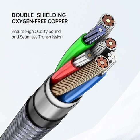 RCA إلى 3.5 مم، 2 حزمة 0.9 قدم/28 سم 3.5 مم ذكر إلى 3RCA أنثى محول كابل صوت ستيريو [نايلون مضفر، محمي] كابل 3.5 مم إلى RCA للهواتف الذكية وأجهزة الكمبيوتر ومكبرات الصوت ومكبرات الصوت in Saudi Arabia