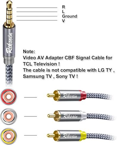 RCA إلى 3.5 مم، 2 حزمة 0.9 قدم/28 سم 3.5 مم ذكر إلى 3RCA أنثى محول كابل صوت ستيريو [نايلون مضفر، محمي] كابل 3.5 مم إلى RCA للهواتف الذكية وأجهزة الكمبيوتر ومكبرات الصوت ومكبرات الصوت in Saudi Arabia
