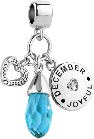 Christmas Day Birthstone Charms Heart Love 12 Colors Birthday Beads for Pandora Bracelets in Saudi Arabia