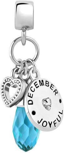 Christmas Day Birthstone Charms Heart Love 12 Colors Birthday Beads for Pandora Bracelets in Saudi Arabia