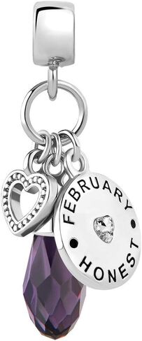 Christmas Day Birthstone Charms Heart Love 12 Colors Birthday Beads for Pandora Bracelets in Saudi Arabia