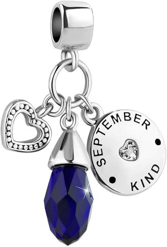 Christmas Day Birthstone Charms Heart Love 12 Colors Birthday Beads for Pandora Bracelets in Saudi Arabia