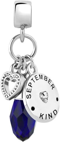Christmas Day Birthstone Charms Heart Love 12 Colors Birthday Beads for Pandora Bracelets in Saudi Arabia