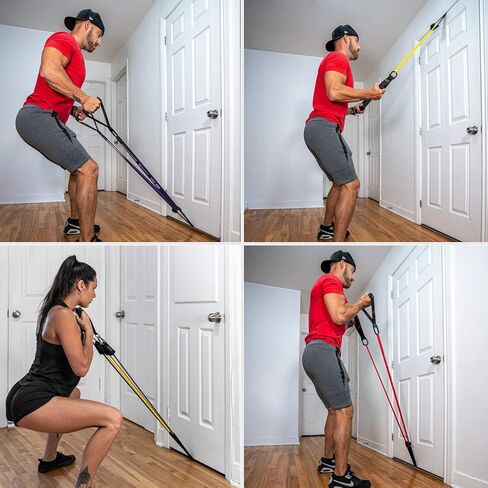 Resistance Band Handles and Door Anchor for Exercise Bands - Heavy Duty Build for For Home Fitness Workouts, Gym, Weightlifting and Weight Training in Saudi Arabia