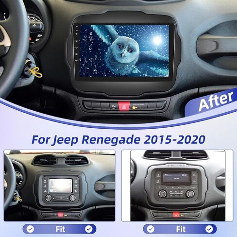 [8 Core 4+64G] Android Car Stereo for Jeep Renegade 2015 2016 2017 2018 2019 2020 with Wireless Carplay and Android Auto - 9 inch IPS Touchscreen with DSP/Multiple UI Themes/WiFi/GPS Navigation in Saudi Arabia