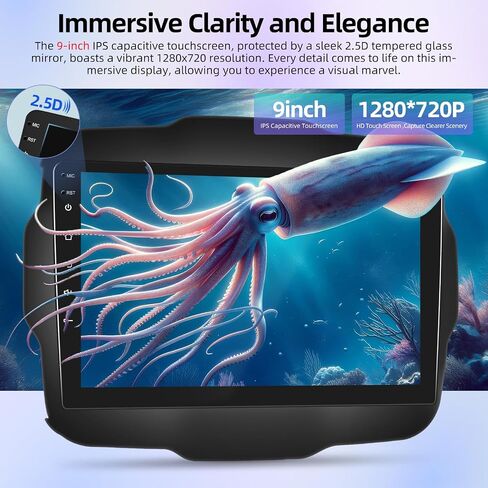 [8 Core 4+64G] Android Car Stereo for Jeep Renegade 2015 2016 2017 2018 2019 2020 with Wireless Carplay and Android Auto - 9 inch IPS Touchscreen with DSP/Multiple UI Themes/WiFi/GPS Navigation in Saudi Arabia