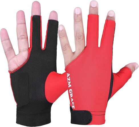 AZM 3 Fingers Pool Gloves Billiards Right Hand Shooters Snooker Cue Sport Glove Show Gloves for Women Men Billiard Shooters Carom Sports Accessories in Saudi Arabia