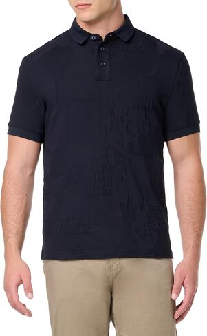 A｜X ARMANI EXCHANGE Men's Short Sleeve Camo Jacquard Polo in Saudi Arabia