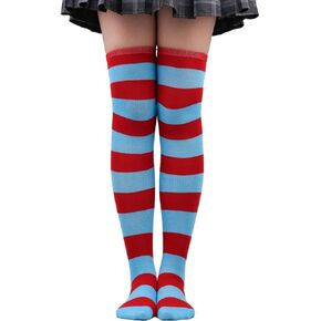 Long Striped Socks Over Knee Thigh High Stockings for Women Girls Cosplay Costumes Party Supplies