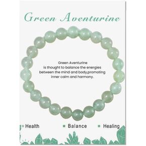 Pingyongchang Healing Crystal Stone Bracelets for Women Men Stress Relief Anxiety Yoga Bracelet Semi-Precious Gemstone Bracelets Healing Gifts birthday Gifts For Teen Girls jade bracelet