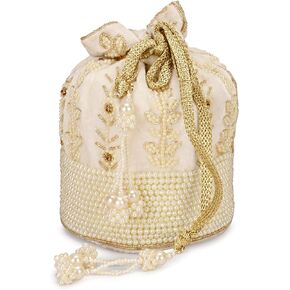 حقيبة هندي عرقية كلاتش حرير بوتلي باتوا مع هدية خرز للنساء in Kuwait