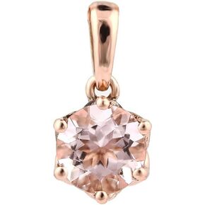 14K Rose Gold Peach Pink Morganite Crown Style Pendant, Necklace optional 14k Gold Cable Chain adjustable 16", 17", 18"