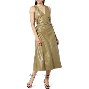 The Drop Women's Sabi Vegan Leather Cutout Midi Dress in Kuwait