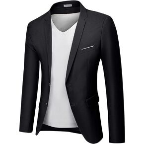 Men's Slim Fit Blazer, Two Button Casual Solid Jacket, Daily Lightweight Sport Coat.