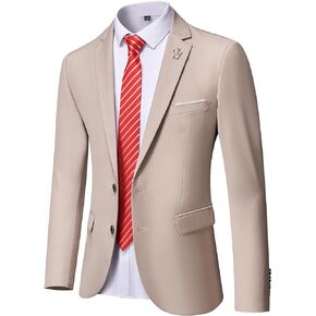 YND Men's Two Button Slim Fit Suit Blazer, Casual Lightweight Jacket Sport Coat
