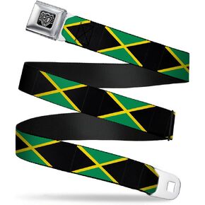 Buckle-Down Seatbelt Belt - Jamaica Flags - 1.0" Wide - 20-36 Inches in Length