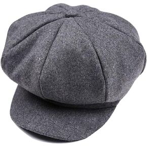 GSHLLO Retro Style Baker Boy Flat Cap Visor Beret Newsboy Cap Kids Winter Hats Black