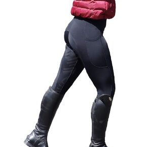 Turners Black Equestrian Ladies Silicone Grip Soft Horse Riding/Gym/Yoga Leggings Tights Breeches Equine