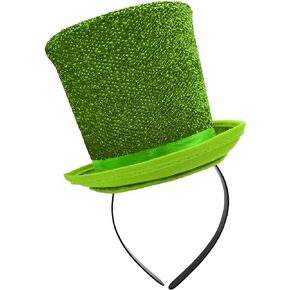 Adult Sparkly Mini Glitter Mesh Top Hat Headband Tinsel Gatsby St Patricks Halloween Costume Accessory