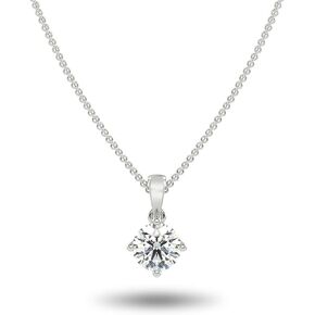 IGI Certified 1/4 to 3 Carat Round Brilliant Cut Lab Grown Diamond Solitaire Pendant Necklace for Women I 14k Gold Necklace (G-H, VS1-VS2, cttw) I 18 Inch Chain I Lobster Claw Clasp