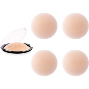 DOBREVA Non-Adhesive Nipple Covers for Women Reusable - 2 Pairs Ultra Thin Silicone Pasties with Travel Box