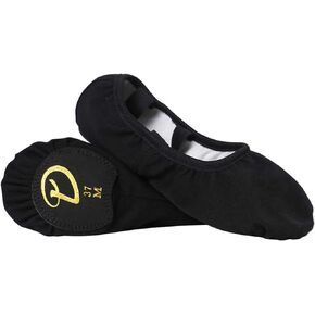 Daydance Beige Elastic Canvas Ballet Shoes/Slippers for Women, Girls
