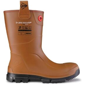 DUNLOP Men's Protective Footwear, LJ2HR42, Purofort RigPRO Full Safety Industrial and Construction, Slip Resistant, Comfortable, 100% Waterproof, Brown, 11