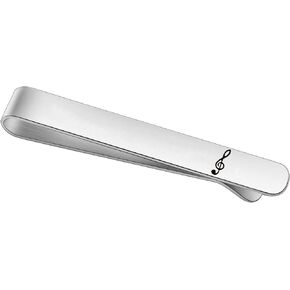 BEKECH Musician Tie Clip Gift Musical Note Engraved Tie Clip Jewelry Gift for Music Lovers Music Teacher Musician Father Husband from Daughter Wife