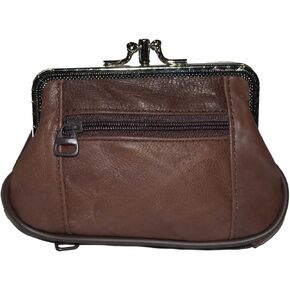 Leatherboss Genuine Leather Coin Purse Holder, Brown
