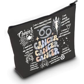 Zodiac Sign Cosmetic Bag 12 Horoscope Astrology Gift 12 Constellations Gift Astrology Lover Gift (SCORPIO Black Bag)