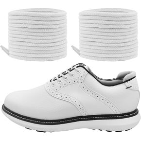 NDTEZUGT 2 Pairs Cotton Dress Shoe Laces, Round Thin ShoeLaces Mens Replacement Shoestring for FootJoy Golf Sports Shoes