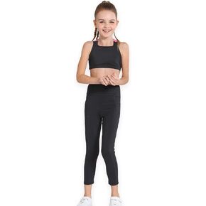 Girls Yoga Leggings Girls Athletic Leggings Training Bras Set Kids Gym Crop Tank Top Activewear set for 5-13Years