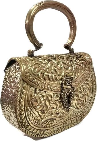 Hand Carving clutches Vintage Handmade Brass metal purse Hand clutch Handbag for women party clutch in Saudi Arabia