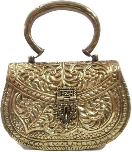 Hand Carving clutches Vintage Handmade Brass metal purse Hand clutch Handbag for women party clutch in Saudi Arabia