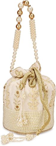 حقيبة هندي عرقية كلاتش حرير بوتلي باتوا مع هدية خرز للنساء in Kuwait