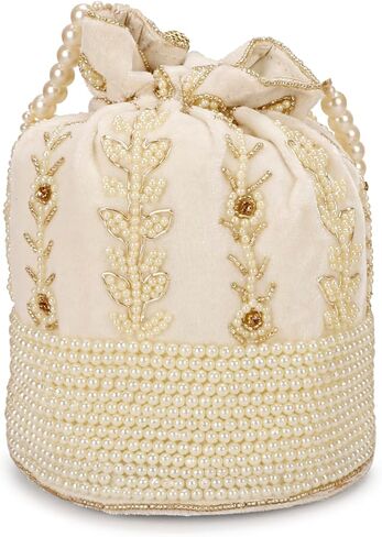 حقيبة هندي عرقية كلاتش حرير بوتلي باتوا مع هدية خرز للنساء in Kuwait