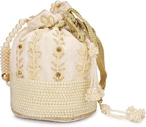 حقيبة هندي عرقية كلاتش حرير بوتلي باتوا مع هدية خرز للنساء in Kuwait